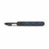 Port Connect USB Type-C to 3 x USB3.0|1 x Type-C Adapter - Black