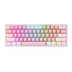 REDRAGON FIZZ PRO RGB 61 KEY Mechancal Wireless Gang Keyboard - Pink/White
