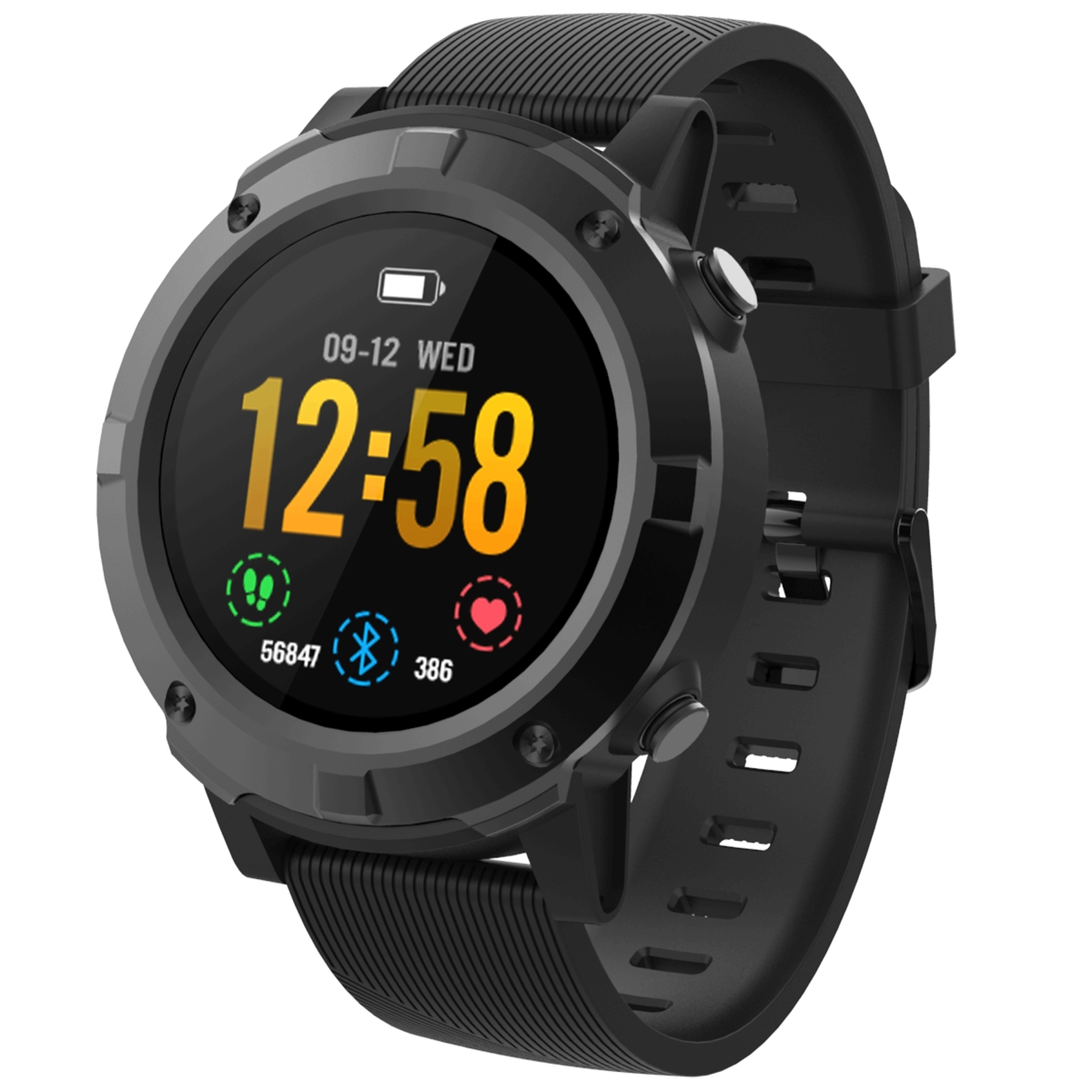 Volkano Active Tech Alpha Plus series Multisport GPS Round shape Smart Watch IP68, extra strap